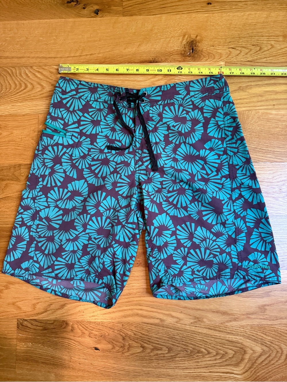 Men's Patagonia Teal Floral Board Shorts - Blue/Teal